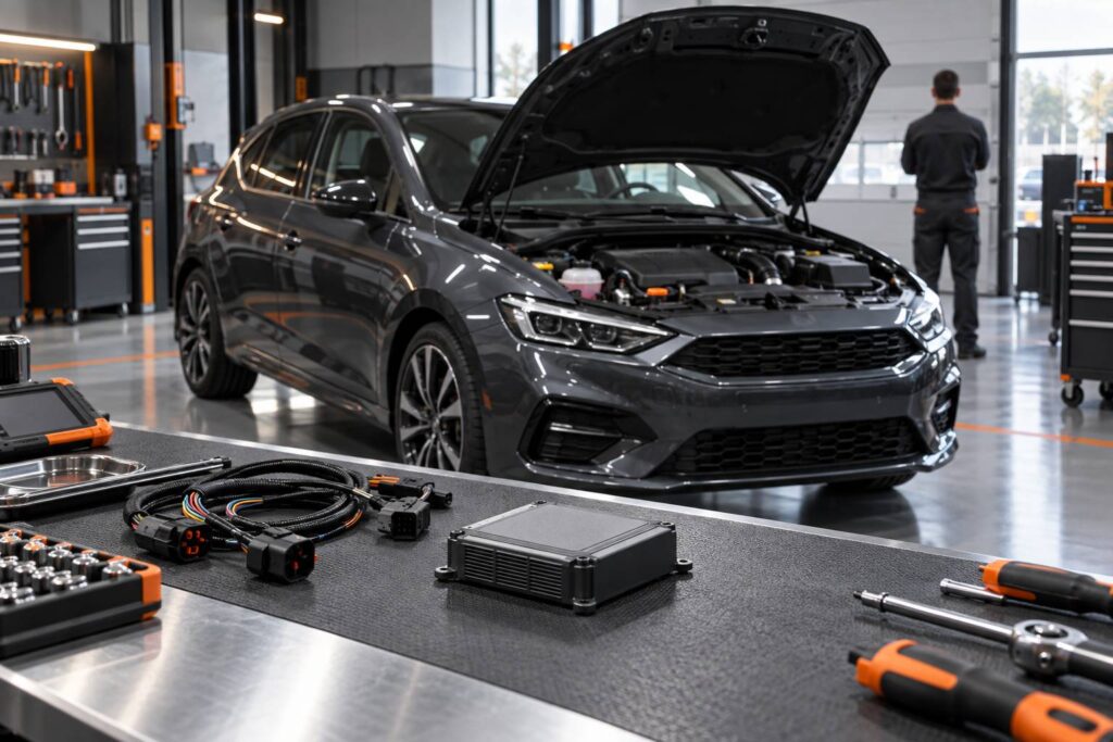 Illustration éditoriale du sujet : Installer un boîtier E85 soi-même : ce qui est autorisé